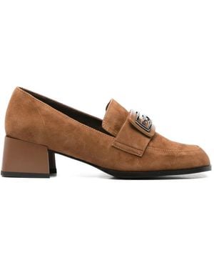 Linda Baumann Suede Court Shoes - Brown