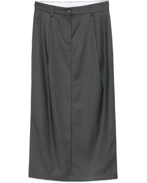 Alpha Studio Pleated-Details Midi Skirt - Grey
