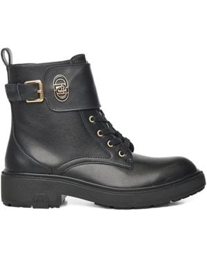 Liu Jo Buckle Logo Plaque Boots - Black