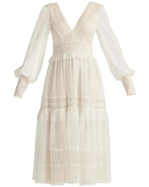 Tadashi Shoji Ruffled Lace Dress - White