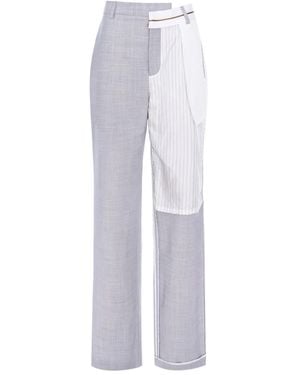 CuAnna Mark Pinstripe-Panel Pants - Gray