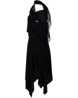 Junya Watanabe Lace-Trim Handkerchief-Hem Dress - Black