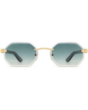 Cartier Geometric-Frame Rimless Sunglasses - Blue