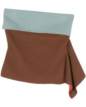 Fendi Draped Asymmetric Mini Skirt - Brown