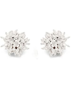 Oscar de la Renta Pendientes De Clip Firework - Blanco