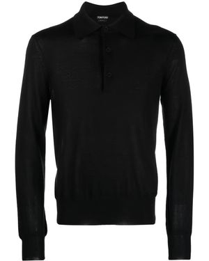 Tom Ford ロングスリーブ ポロシャツ - ブラック