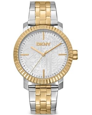 DKNY Armbanduhr Mit Geriffelter Lünette 36Mm - Mettallic