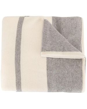 James Perse Écharpe Oversize En Cachemire À Rayures - Blanc