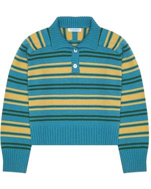 Calle Del Mar Striped Polo - Blue