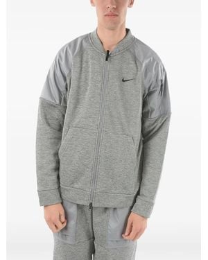 Nike Therma-Fit Logo-Print Sweatshirt - Gray