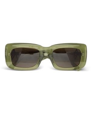 The Attico X Linda Farrow Marfa Rectangular-Frame Sunglasses - Green