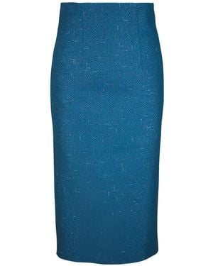Kiton Bleistiftrock Mit Seitlichen Schlitzen - Blau