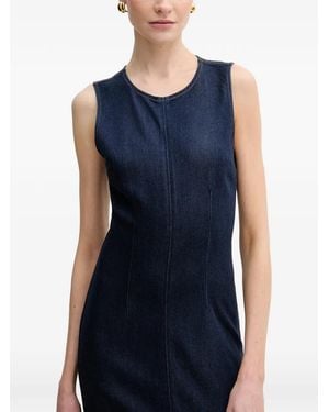 Guess Paneled Sleeveless Midi Dress - Blue