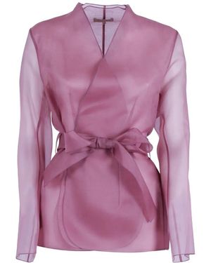 Antonelli Sheer Belted Jacket - Purple