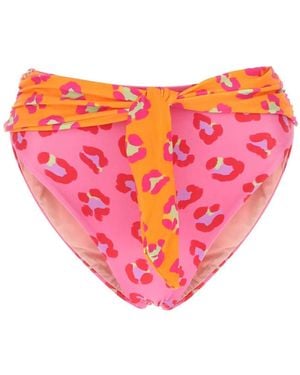 FARM Rio Animal Print Stretch Bikini Bottoms - Pink