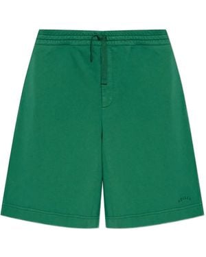 McQueen Logo-Embroidered Shorts - Green