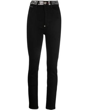 Philipp Plein Vaqueros Skinny Con Logo - Negro