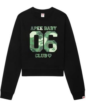 A Bathing Ape Camouflage Graphic Crewneck Jumper - Black