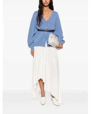 Circus Hotel Belted V-Neck Cardigan - Blue