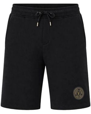 Versace Jeans Couture Logo-Patch Drawstring Shorts - Black