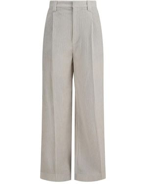 Brunello Cucinelli Corduroy Wide-Leg Trousers - Grey