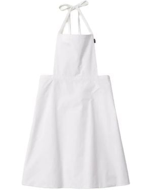 Miu Miu Poplin Apron Mini Dress - White
