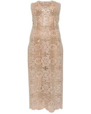 Ermanno Scervino Strapless Midi Dress - Natural