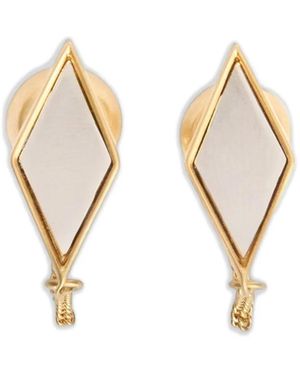 Jil Sander Argyle-Pattern Chain-Detail Earrings - Natural