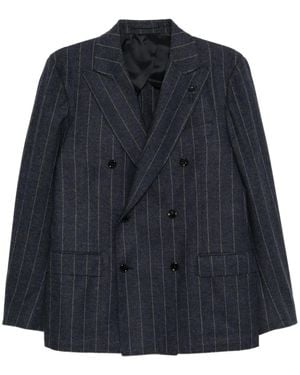 Lardini Doppelreihiger Anzug mit Streifen - Blau