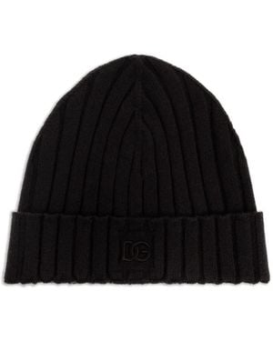 Dolce & Gabbana Ribbed Logo Hat - Black