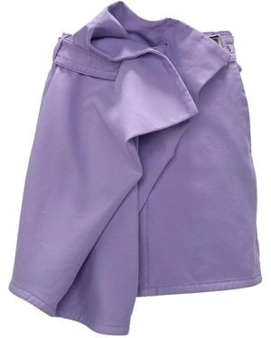 JW Anderson Asymmetric Draped Cotton Mini Skirt - Purple