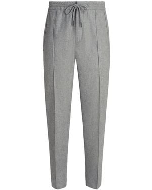ZEGNA Drawstring Tapered Trousers - Grey