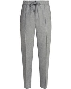 ZEGNA ドローストリング テーパードパンツ - グレー
