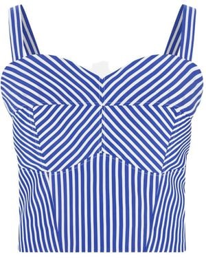 Guess Striped Crop Top - Blue