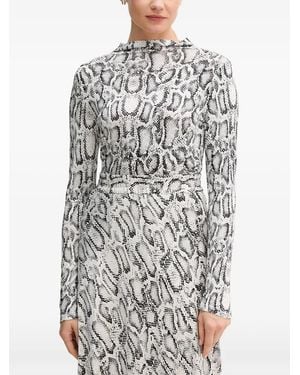 MARC AUREL Snake-Print Long-Sleeve Top - Grey