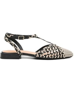 Gioseppo Jhelum Woven T-Bar Court Shoes - White