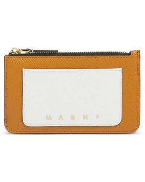 Marni Leather Zip Cardholder - White