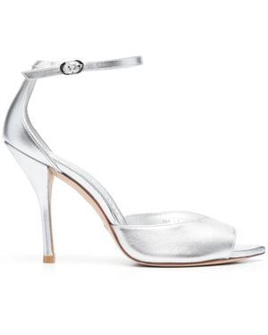 Stuart Weitzman Sandali Nudist Metallizzati 100Mm - Bianco