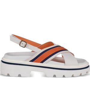 Santoni Sandalen Mit Überkreuzten Riemen - Weiß