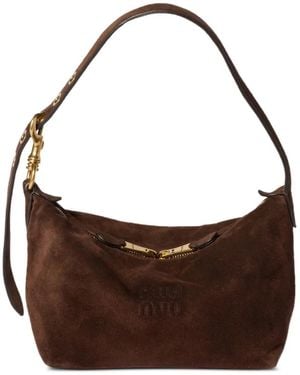 Miu Miu Spirit Suede Bag - Brown