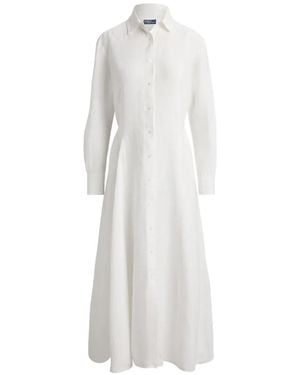 Polo Ralph Lauren Linen A-Line Shirt Dress - White