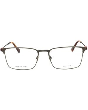 Police Rectangle-Frame Glasses - Gray