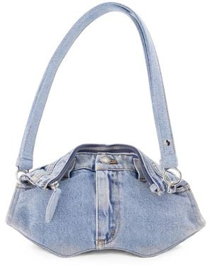 McQueen Manta Denim Shoulder Bag - Blue