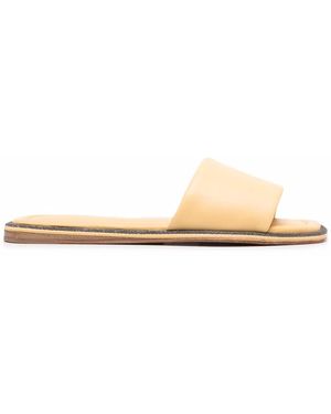 Brunello Cucinelli Bead-Embellished Slip-On Sandals - Natural