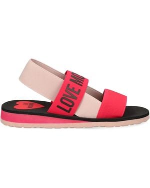 Love Moschino Logo-Print Sandals - Pink