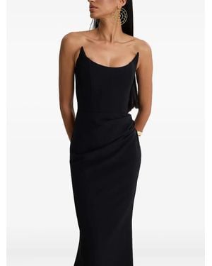 MOOS STUDIO Schulterfreies Maxikleid Mit Corsage - Schwarz