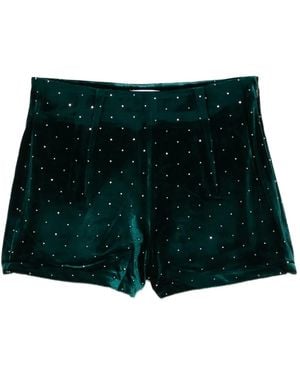 Never Fully Dressed Embellished Velvet Shorts - Green