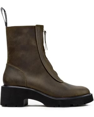 Camper Milah Zip-Front Ankle Boots - Brown