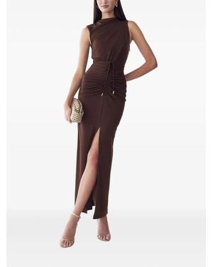 BWLDR Ruched Sleeveless Maxi Dress - Brown