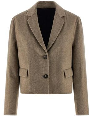 Brunello Cucinelli Single-Breasted Wool Blazer - Green